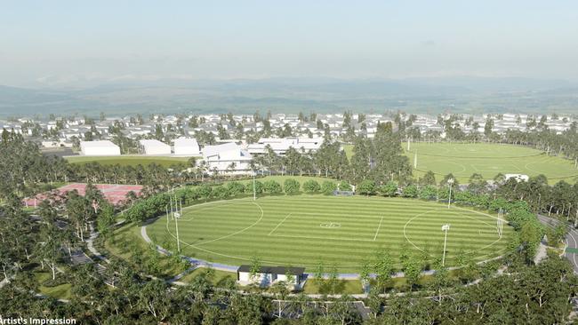 An artists impression of the new $10 million AFL oval. Photo: Facebook.