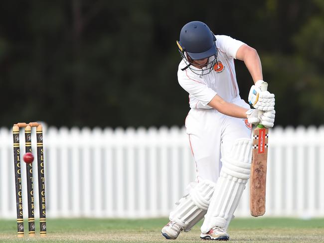 Kookaburra Cup cricket - Southport Labrador vs. Runaway Bay at Morrie Glasman Oval in Arundel. Runaway Bay batsman Sean Oussthuzen is given out LBW from this delivery by Devon Hamley Picture: Lawrence Pinder