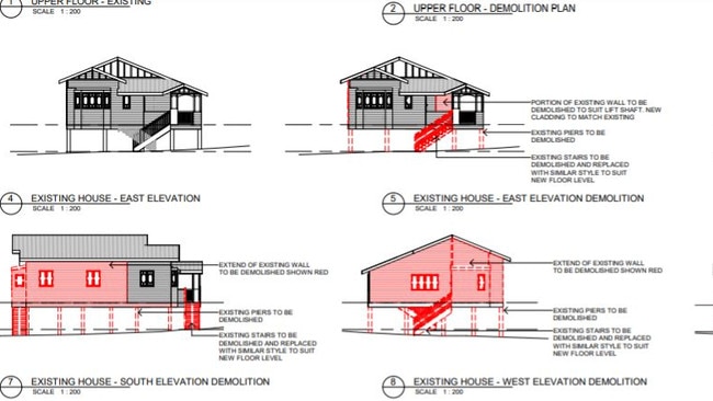 The approved extent of the partial demolition at 105 Beaudesert Rd, Moorooka. Picture: Local Office Architecture/ Development.i