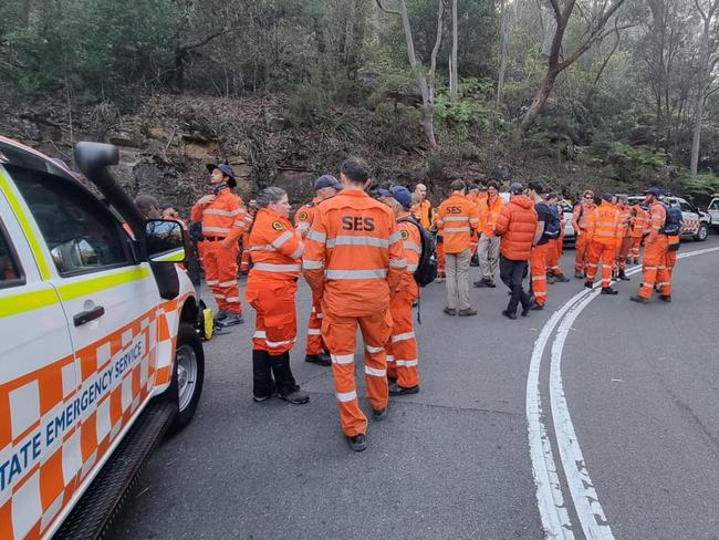 Dozens of emergency service volunteers and community members combed through Galston Gorge to find Mr Coulson. Picture: NSW SES Manly Unit / Facebook