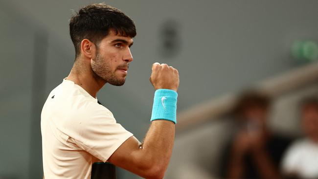 Carlos Alcaraz is aiming to win his fifth grand slam. (Photo by Thibaud MORITZ / AFP)