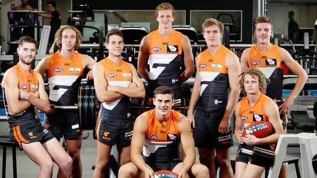 Giants young guns in 2014 Kristian Jaksch, Matt Buntine, Joshua Kelly, Tom Boyd, Will, Hoskin-Elliott, Adam Tomlinson, Aidan Corr, Liam Sumner. Picture: Craig Greenhill