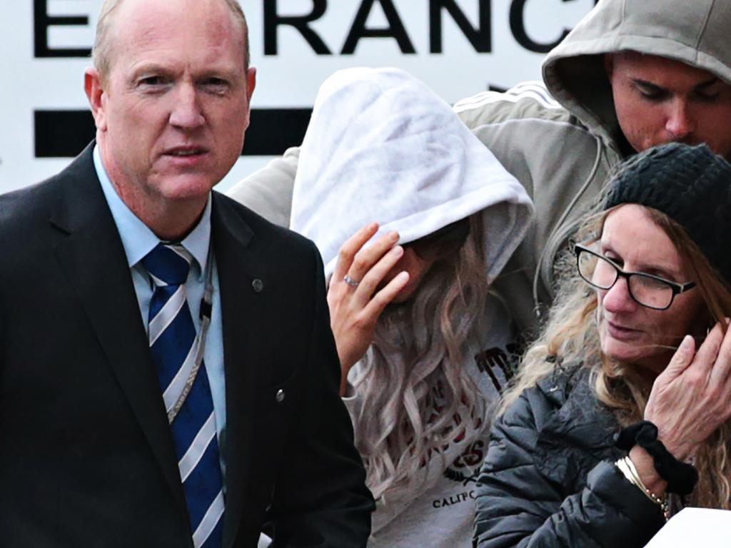 Melissa Goodwin leaves Campbeltown Police Station following her arrest in May 2020. Picture: Adam Yip.