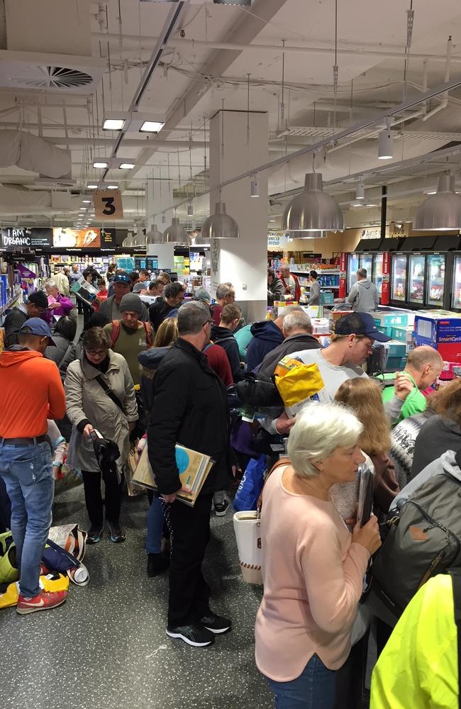 Chaos ensues at Aldi on Saturday morning.