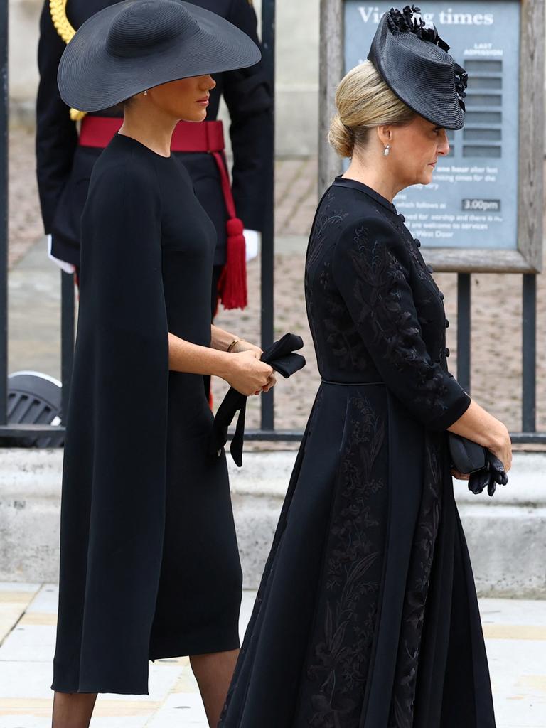 The royal women arrived together at the Queen’s funeral. Picture: Hannah McKay – WPA Pool/Getty Images