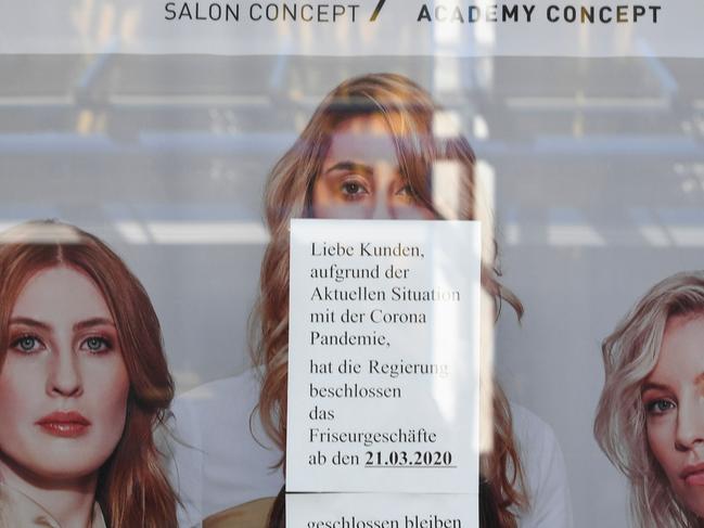 This salon in Ludwigsburg, southern Germany, was forced to close during the pandemic. Picture: AFP