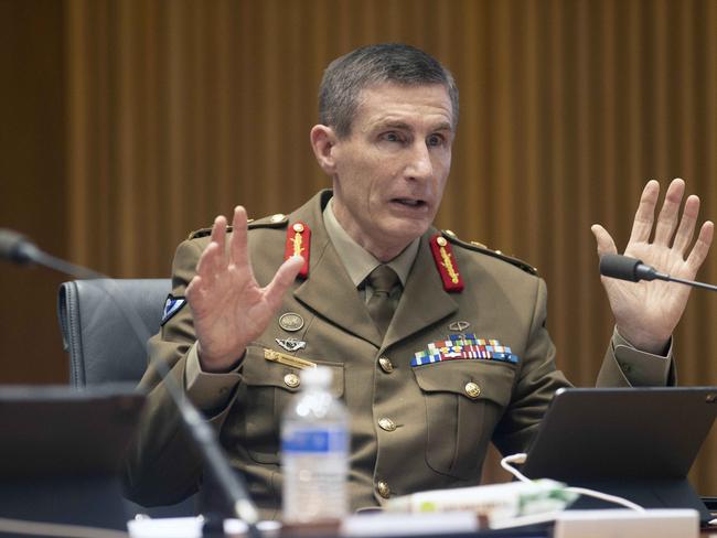 Chief of the Defence Force General Angus Campbell during estimates in Parliament House, Canberra. Picture: NCA NewsWire