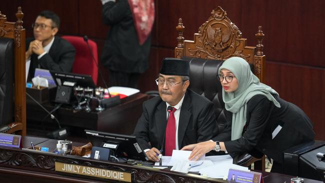Jimly Asshiddiqie led the ethics hearing on Tuesday. Picture: AFP
