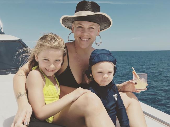 Pink and her kids. Picture: Instagram