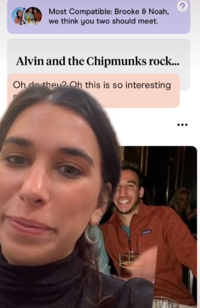 TikTok star, Brooke Averick, 24, shared a video showing the guy her Hinge app suggested she should date. Picture: TikTok/ladyefron