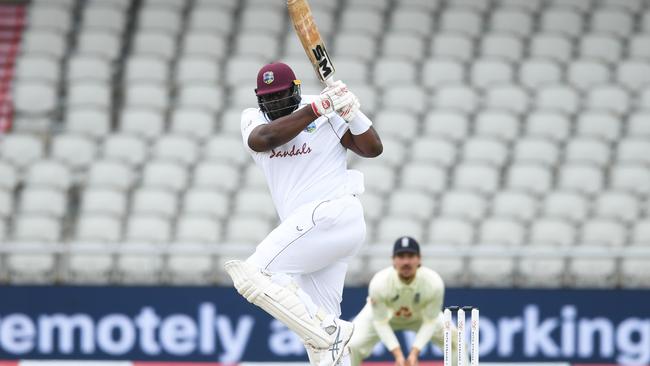 West Indian giant Rahkeem Cornwall in action during the third Test against England. Picture: Getty Images