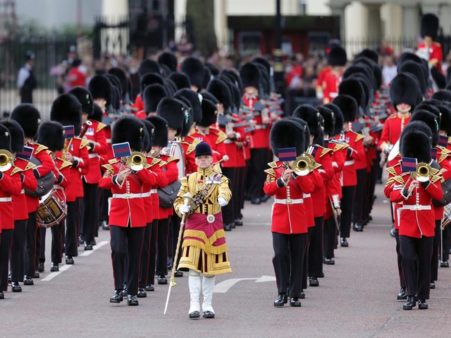 The Queen's guard during the Trooping the Colour parade at Buckingham Palace. Picture: Getty Images