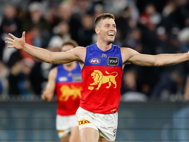 Josh Dunkley is hoping to taste AFL grand final joy on Saturday. Picture: Dylan Burns/AFL Photos via Getty Images