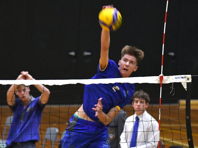 GPS First XI volleyball but no need for names. Brisbane Boys College v Churchie. Saturday February 11, 2023. Picture, John Gass