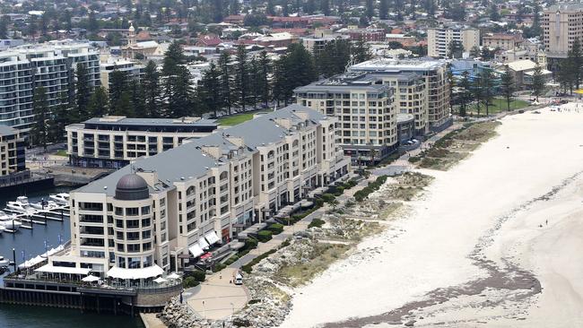 Aerial shots of Holdfast shores. Picture: Sarah Reed