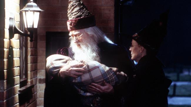 Maggie Smith with the late Richard Harris in Harry Potter and the Philosopher's Stone.