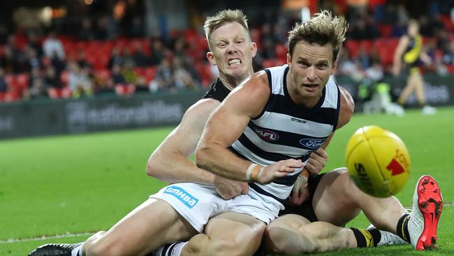 Lachie Henderson has capitalised on his second chance after being rookie listed by Geelong.