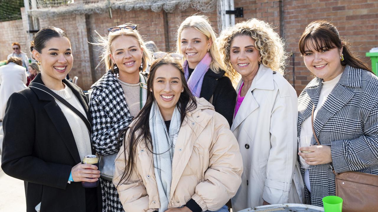 At Toowoomba Bears Rugby Ladies Day are (from left) Kelsey Salmond, Jordie Hicks, Isobel Harber, Remi Hicks, Carly Hicks and Frances Jackson.