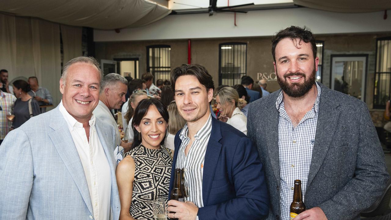 At the Patterson &amp; Co Family Law opening function are (from left) Ben Dobbin, Rebecca McConnell, Joe McConnell and owner John Patterson at the Rowes Building, Friday, February 7, 2025. Picture: Kevin Farmer