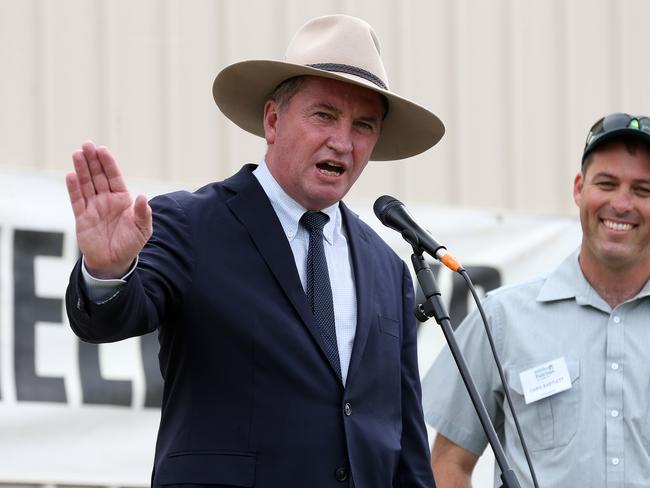 Wimmera Field days 2019Barnaby Joyce opens the field days with Chris Bartlett president of the field days watching onPicture: ANDY ROGERS