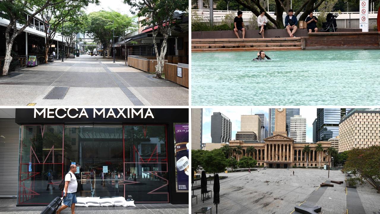 Cyclone Ghost Town: Big blow empties iconic Brisbane landmarks