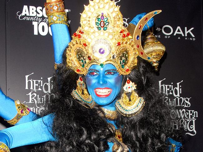 TV personality/supermodel Heidi Klum offended Hindus by dressing as the Hindu goddess Kali at a Halloween partyin 2008. Picture: Joe Corrigan/Getty Images