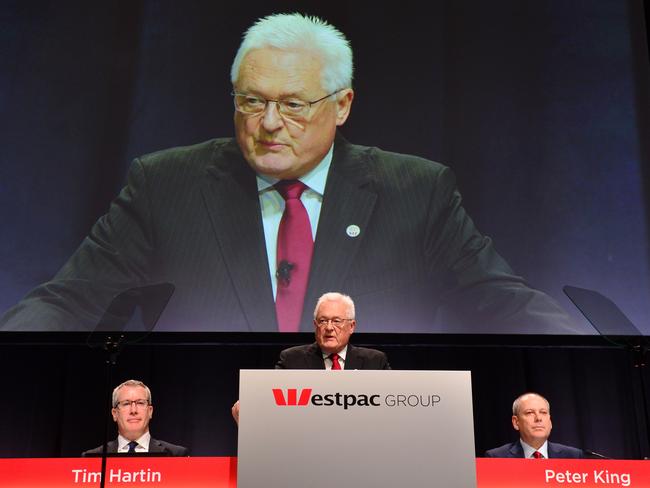 MELBOURNE, AUSTRALIA - NewsWire Photos DECEMBER 14TH, 2022 : Westpac Chairman John McFarlane, speaks at the Westpac AGM in Melbourne. Picture : NCA NewsWire / Nicki Connolly