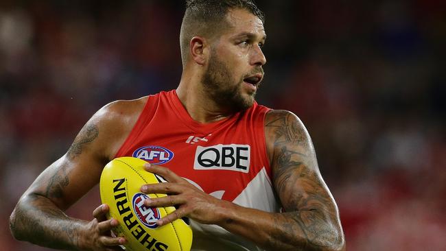 Lance Franklin looked imposing for the Swans on Sunday. Picture: Will Russell/AFL Media/Getty Images