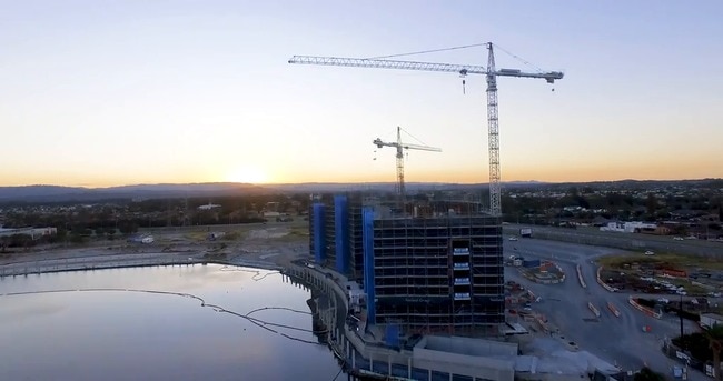 Drone video shows construction of The Lanes Residences