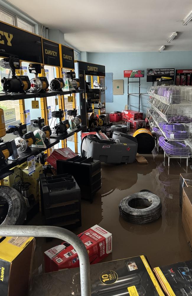 Flooding inside The Pump House in Nambour on Monday morning. Photo: Adam Richards