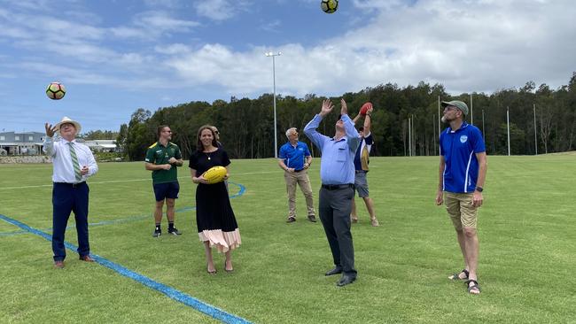 Sunshine Coast Mayor Mark Jamieson celebrates the official opening of the upgrade Maroochydore Multi-Sports Complex.