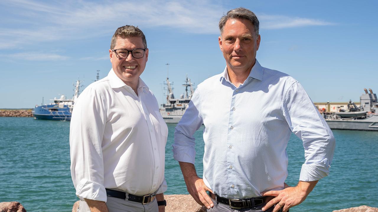 Deputy Prime Minister and Defence Minister Richard Marles (right) and Defence Industry Minister Pat Conroy (left) following the release of the Defence Strategic Review Pic: Pema Tamang Pakhrin