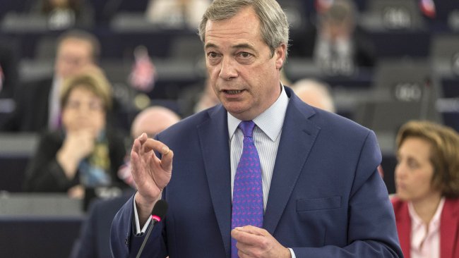 Nigel Farage has called for "brave and principled" conservative leaders to stand up to cancel culture and the Leftist Twitter mob. Picture: AP Photo/Jean-Francois Badias
