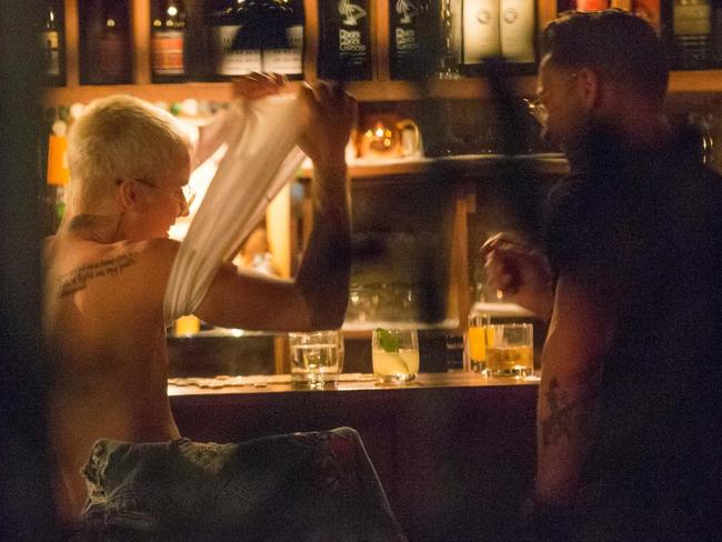The shirt comes off. Picture: Stephen d'Antal / MEGA