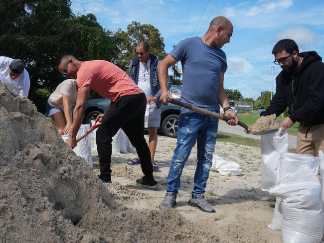 Residents fill are desperately preparing in Tampa. Picture: AFP.