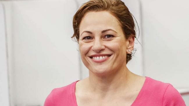 Queensland Deputy Premier Jackie Trad, member for the seat of South Brisbane with her husband Dmien Van Brunschot at a voting station at West End State School, Brisbane, Saturday, November 25, 2017. (AAP Image/Glenn Hunt) NO ARCHIVING