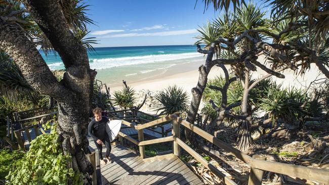 Main Beach on North Stradbroke Island is a haven for holiday-makers. Picture: Lachie Millard