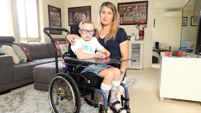 Simone Amiet is angry with Gold Coast Cabs for their attitude to disabled fares. They keep leaving her son Samuel Amiet at school.