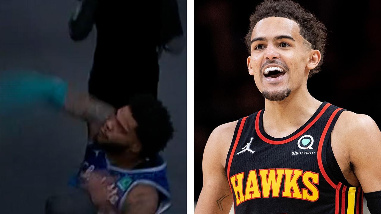 The Hornets' Miles Birgdes took exception to a fan sending him off as Trae Young exploded in the third quarter. Picture: Supplied