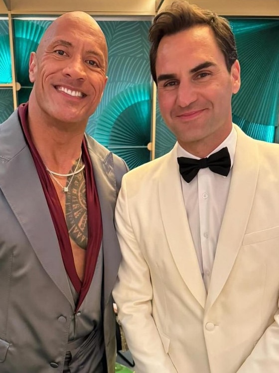 Federer with The Rock. Photo: Instagram