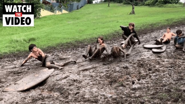 North Burleigh local teens make super-sized slip 'n' slide