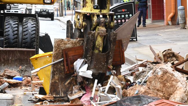 Lismore CBD clean-up after the second flood within a month, Monday April 4.