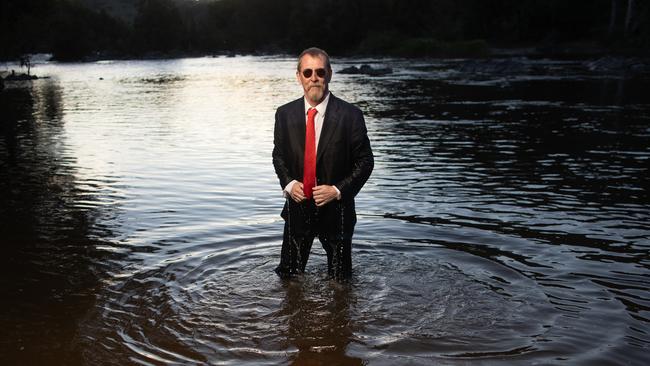 Author Chris Hammer, photographed in the Murray-Darling in December. Picture: Mike Bowers.