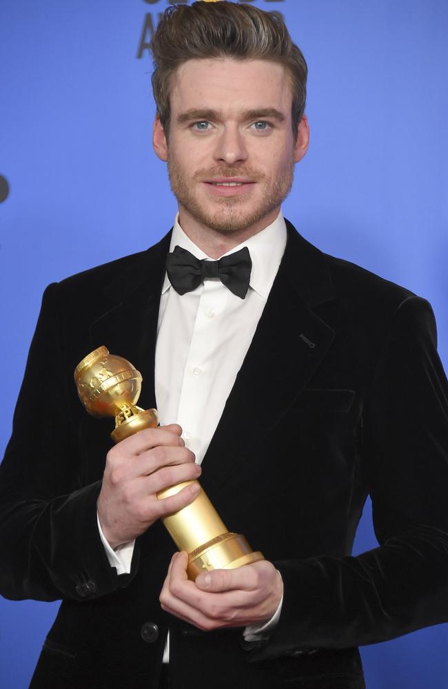 Richard Madden won a Golden Globe for best performance by an actor in a television series, drama for Bodyguard. Picture: Jordan Strauss/Invision/AP