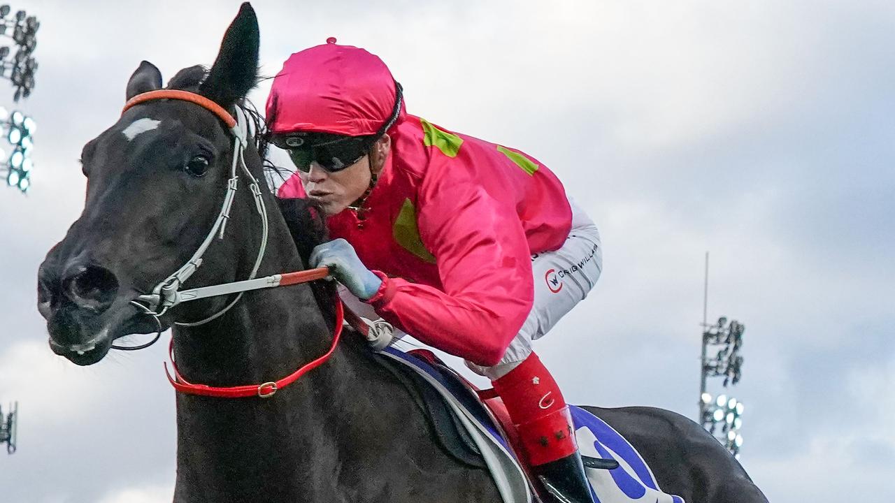 More Secrets ridden by Craig Williams wins the OBrien Real Estate Foundation 3YO Fillies Maiden Plate at Sportsbet Pakenham on March 25, 2021 in Pakenham, Australia. (Scott Barbour/Racing Photos)