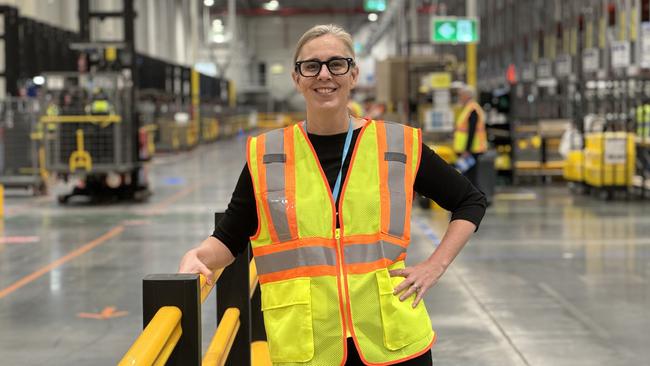 Amazon country manager Janet Menzies at the new Amazon BWU6 fulfilment centre in Horsely Park. Picture: Canterbury-Bankstown Express