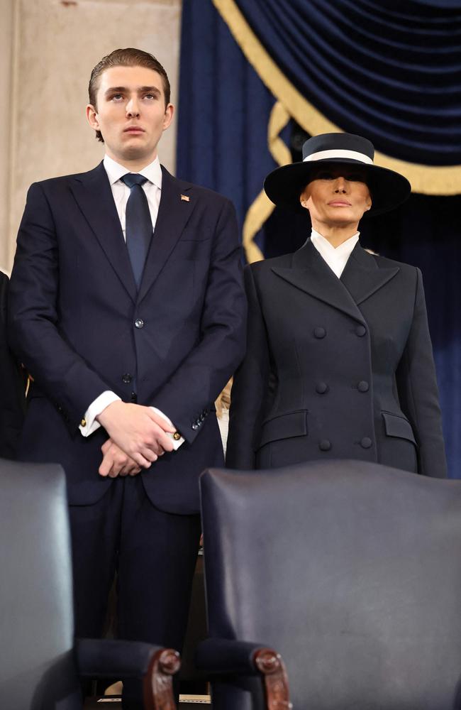 Barron is 30cms taller than his mother Melania. Picture: Chip Somodevilla / POOL / AFP