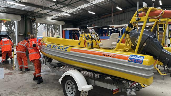 SES volunteers have been called to multiple rescues after residents tried to drive through floodwaters. Picture: Olivia Condous