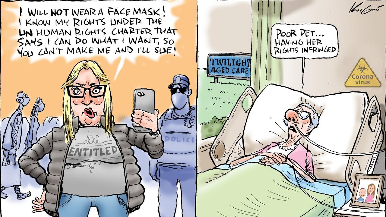 Mark Knight cartoon about 'Karen's' COVID mask fight ...