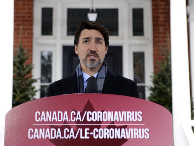 Prime Minister Justin Trudeau addresses Canadians on the COVID-19 situation from Rideau Cottage in Ottawa.